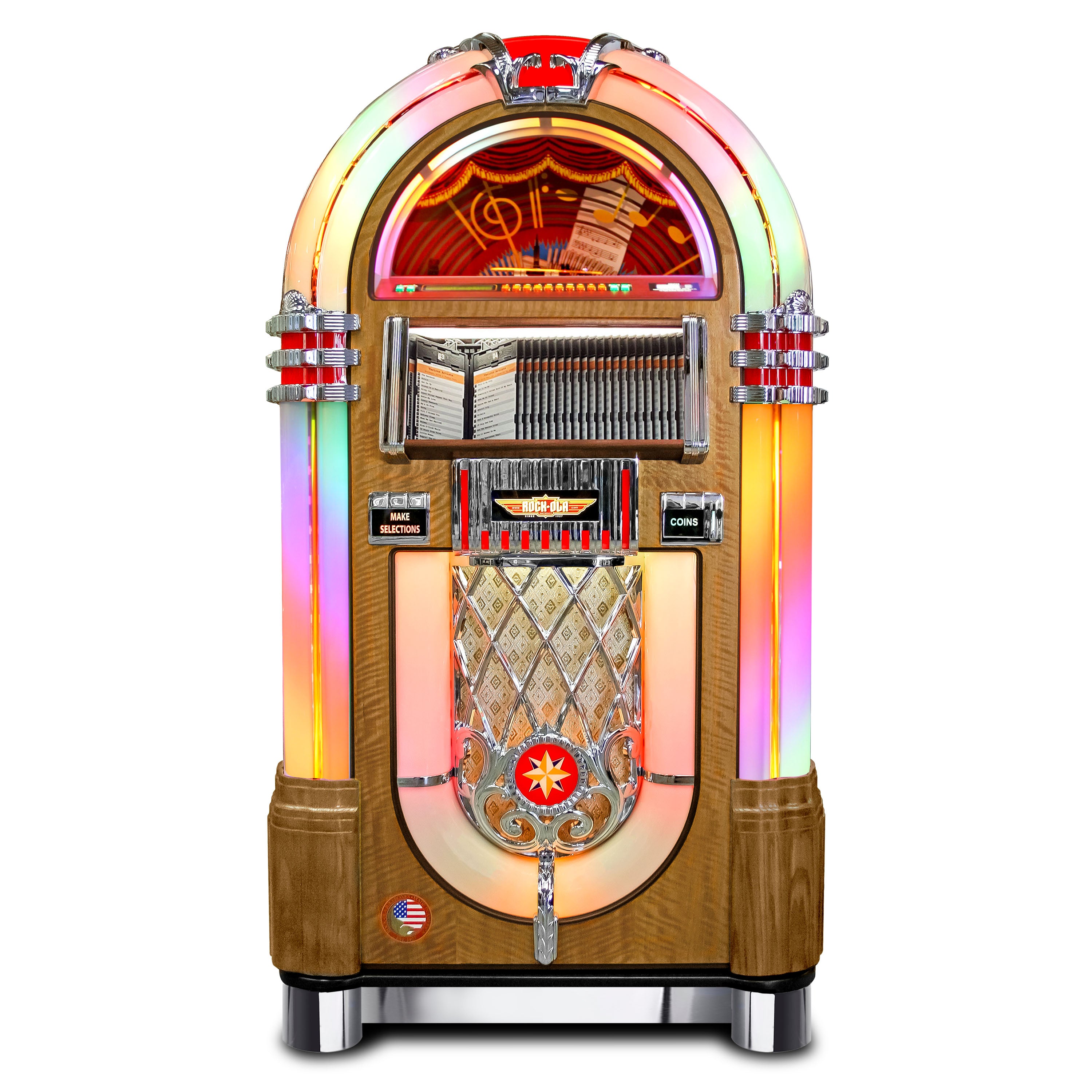 Rock-Ola Bubbler CD Jukebox in Light Oak